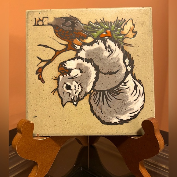 Squirrel Hand Painted Ceramic Tile by Cleo Teissedre from Teissedre Designs - Picture 7 of 7